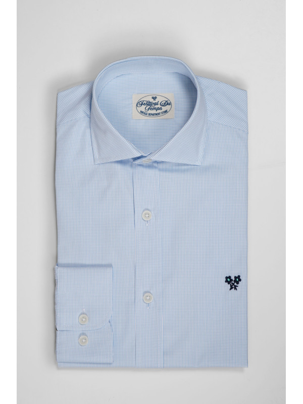 CAMISA MIL CUADROS CUELLO HIBRIDO