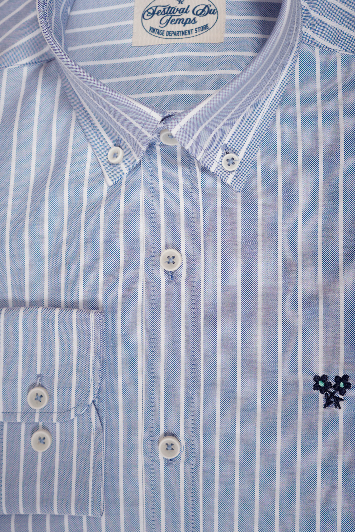 CAMISA CELESTE RAYA ANCHA