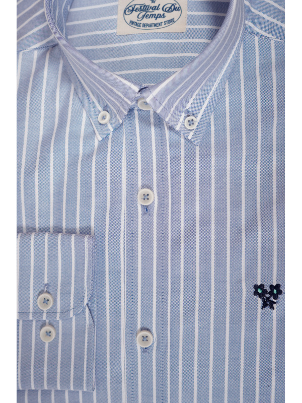 CAMISA CELESTE RAYA ANCHA