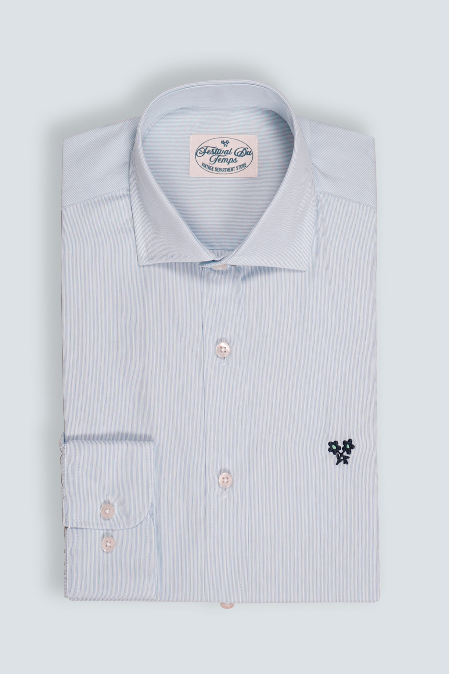 CAMISA MIL RAYAS CUELLO HÍBRIDO