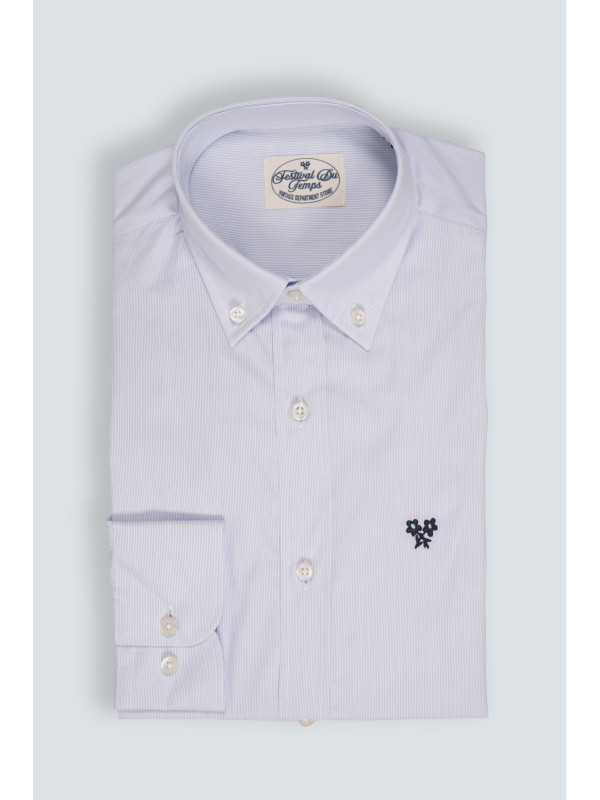 CAMISA MIL RAYAS CELESTE