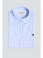 CAMISA CELESTE RAYA BLANCA