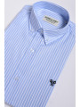 CAMISA CELESTE RAYA BLANCA
