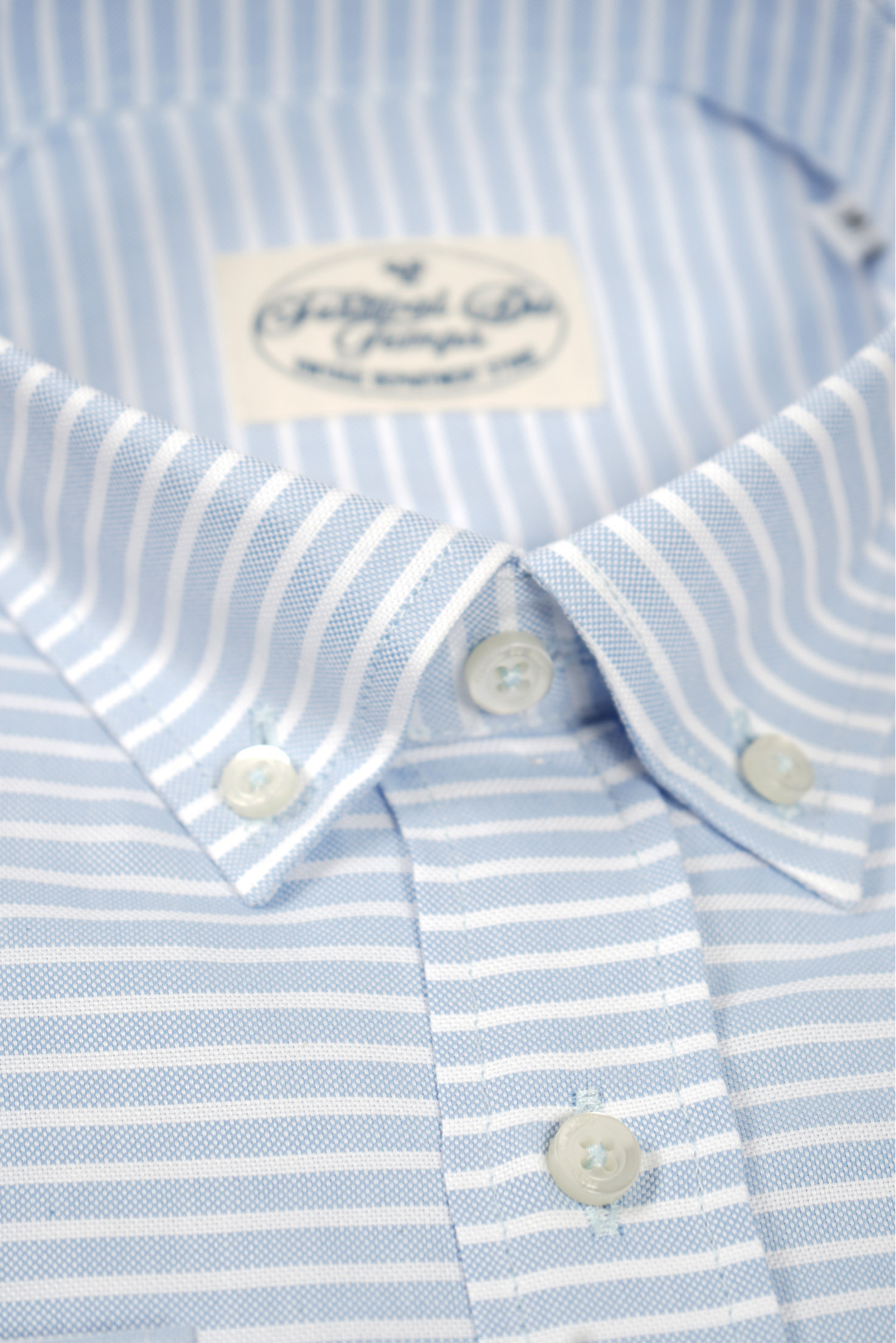 CAMISA CELESTE RAYA BLANCA