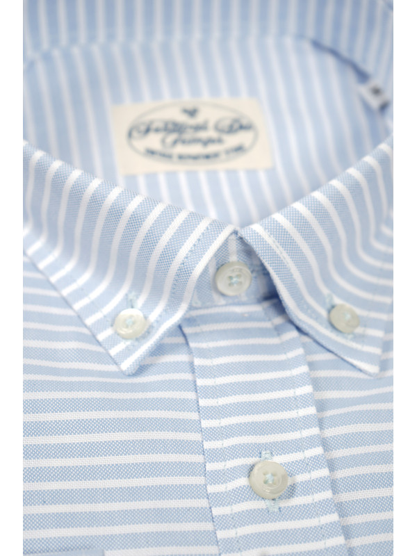 CAMISA CELESTE RAYA BLANCA