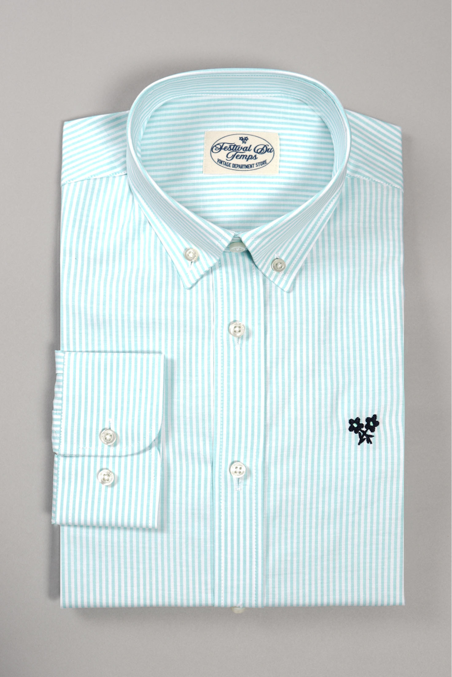 CAMISA RAYAS AZUL AGUA