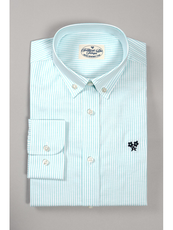 CAMISA RAYAS AZUL AGUA