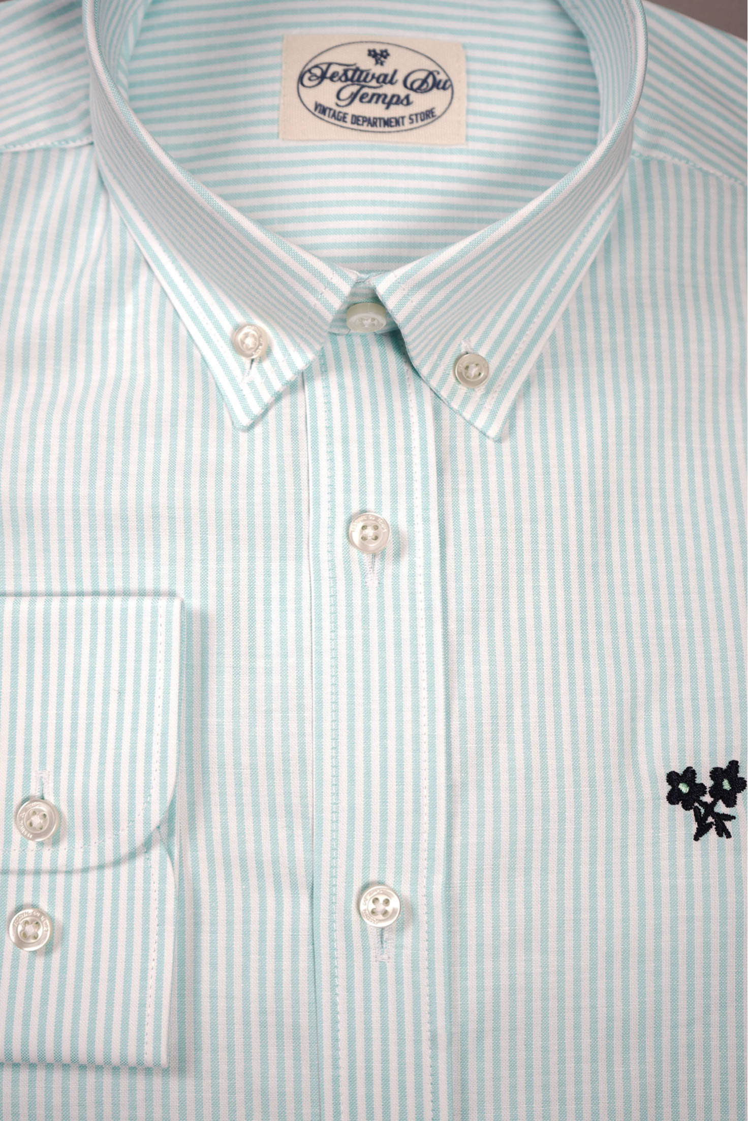 CAMISA RAYAS AZUL AGUA