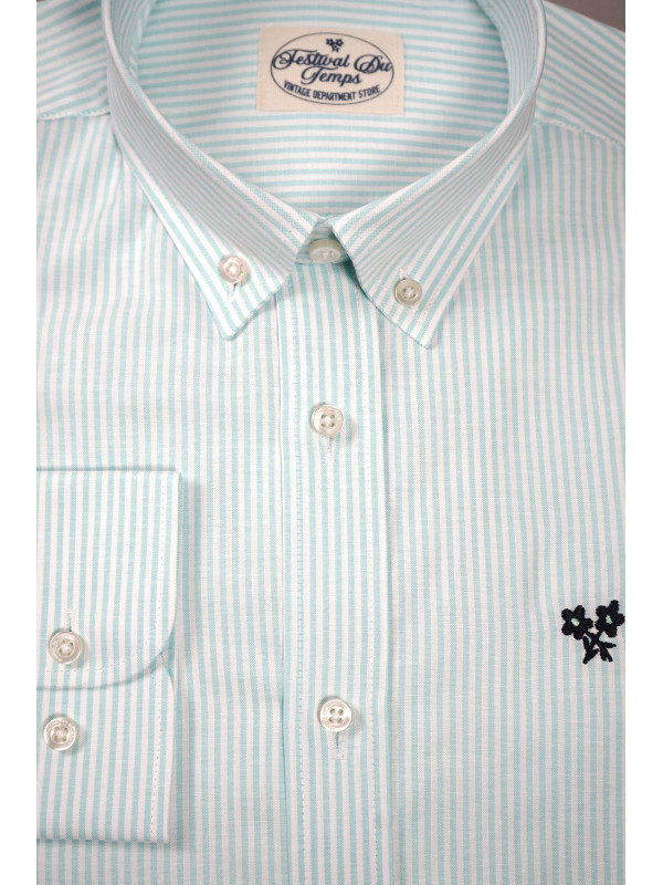 CAMISA RAYAS AZUL AGUA