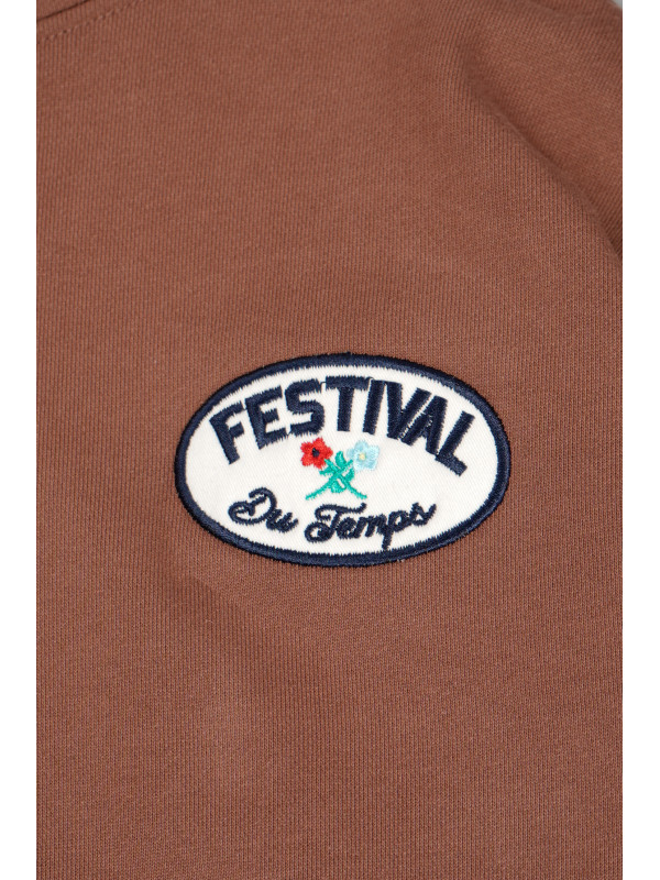 SUDADERA CROP MARRÓN