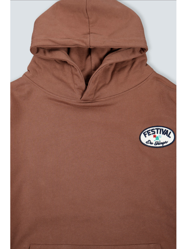 SUDADERA CROP MARRÓN