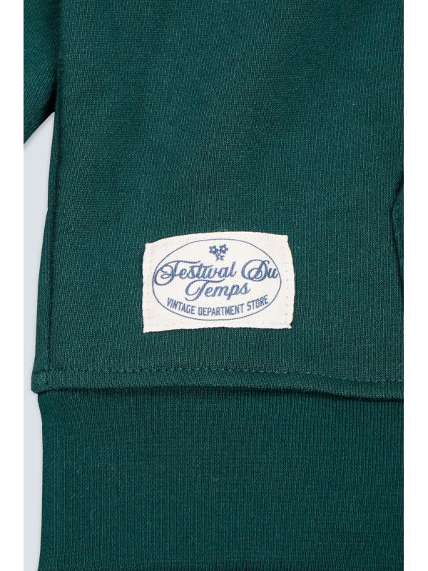 SUDADERA CROP VERDE BOTELLA