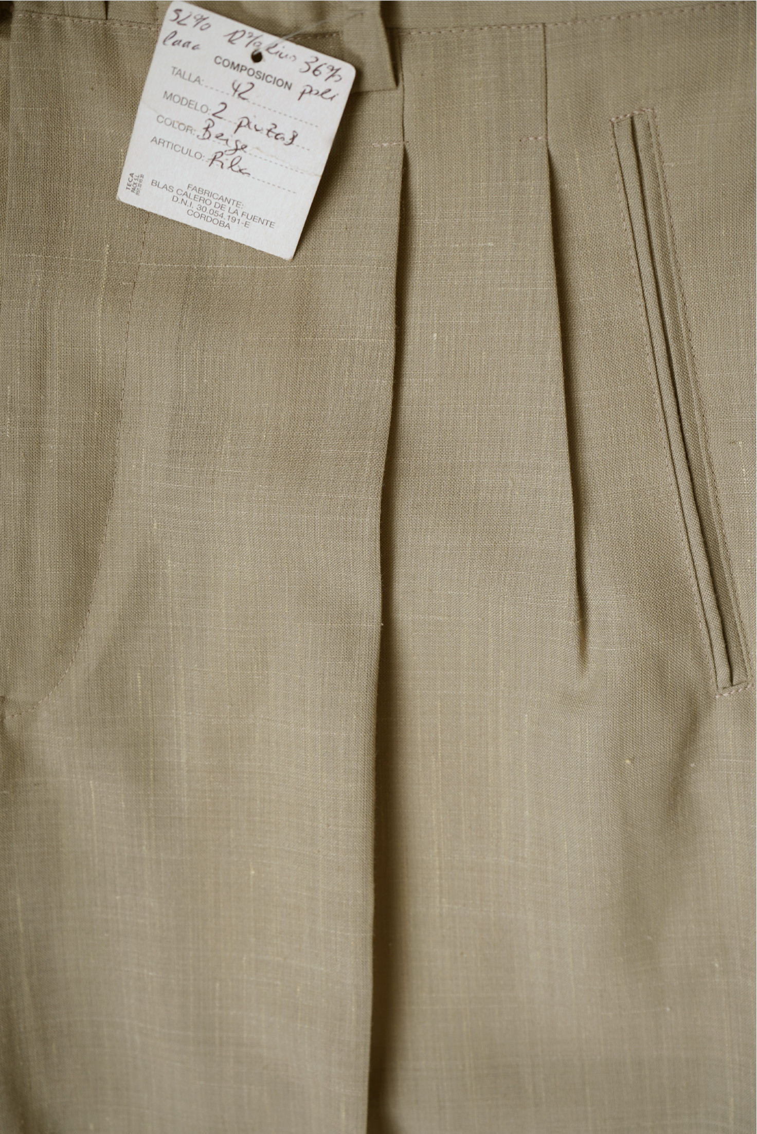 PANTALON BLAS CALERO BEIGE JASPEADO