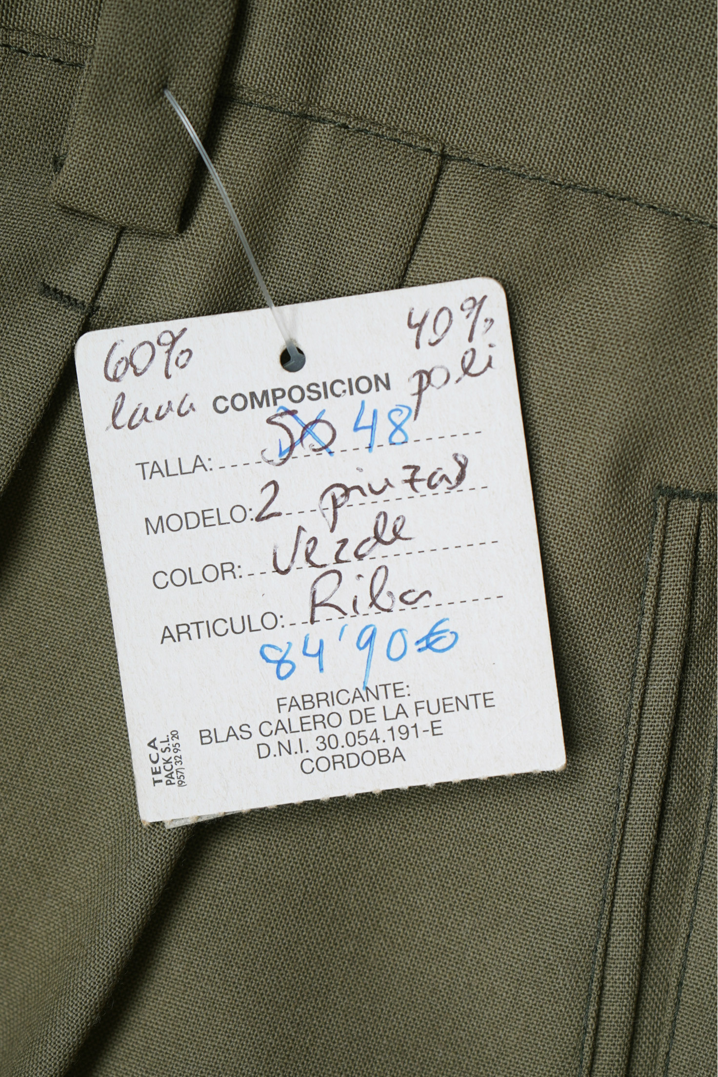 PANTALÓN BLAS CALERO VERDE