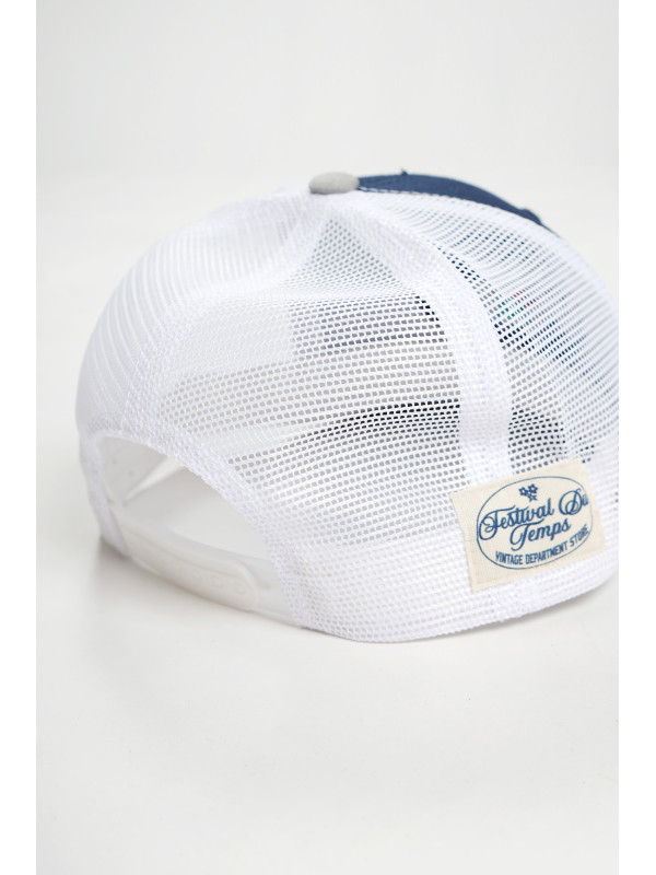 GORRA TRUCKER AZUL PARCHE FESTIVAL RETRO