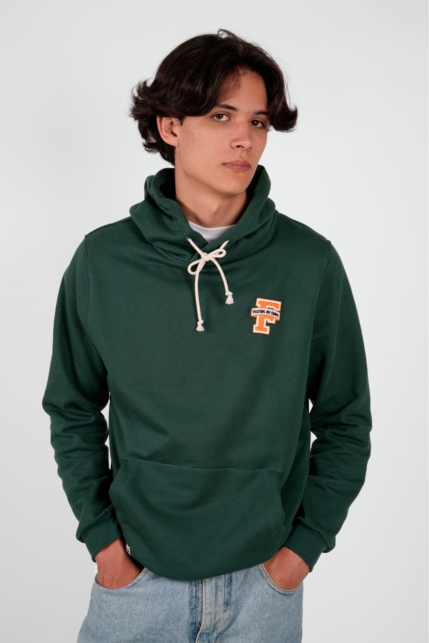 SUDADERA VERDE CAPUCHA F