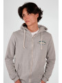 SUDADERA CREMALLERA GRIS PARCHE RETRO