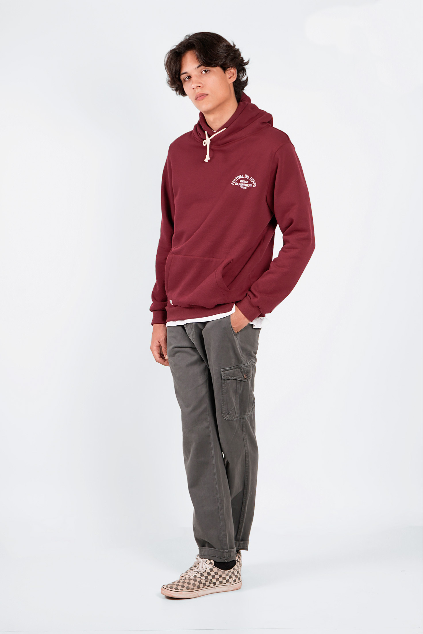 SUDADERA CAPUCHA GRANATE