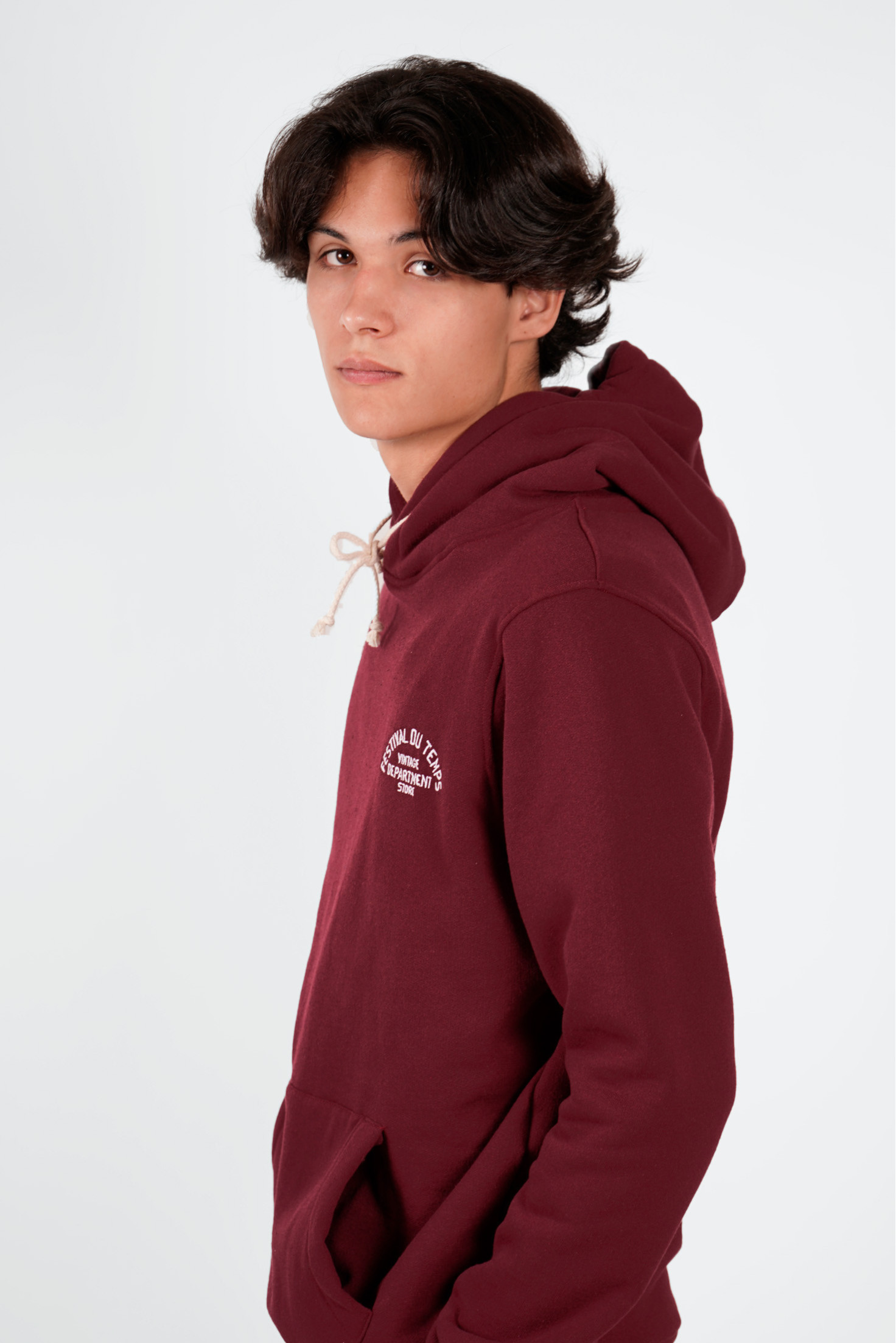 SUDADERA CAPUCHA GRANATE