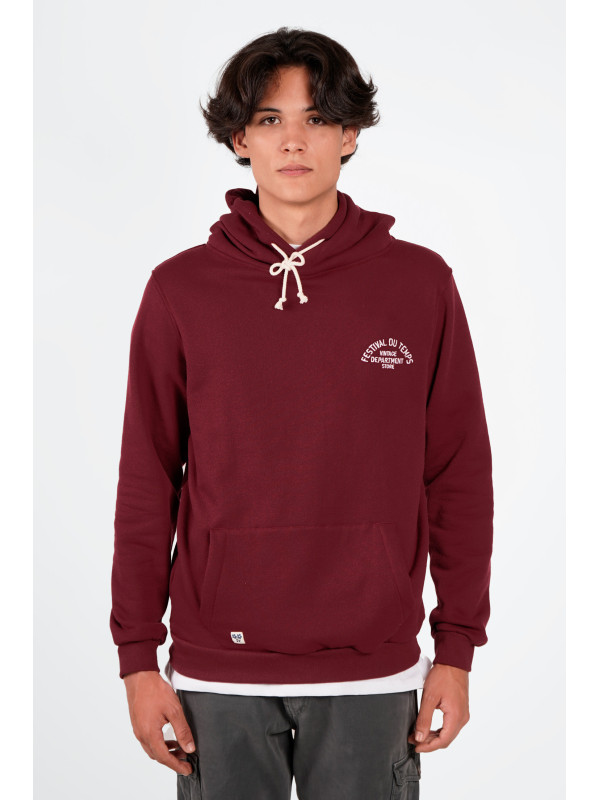 SUDADERA CAPUCHA GRANATE