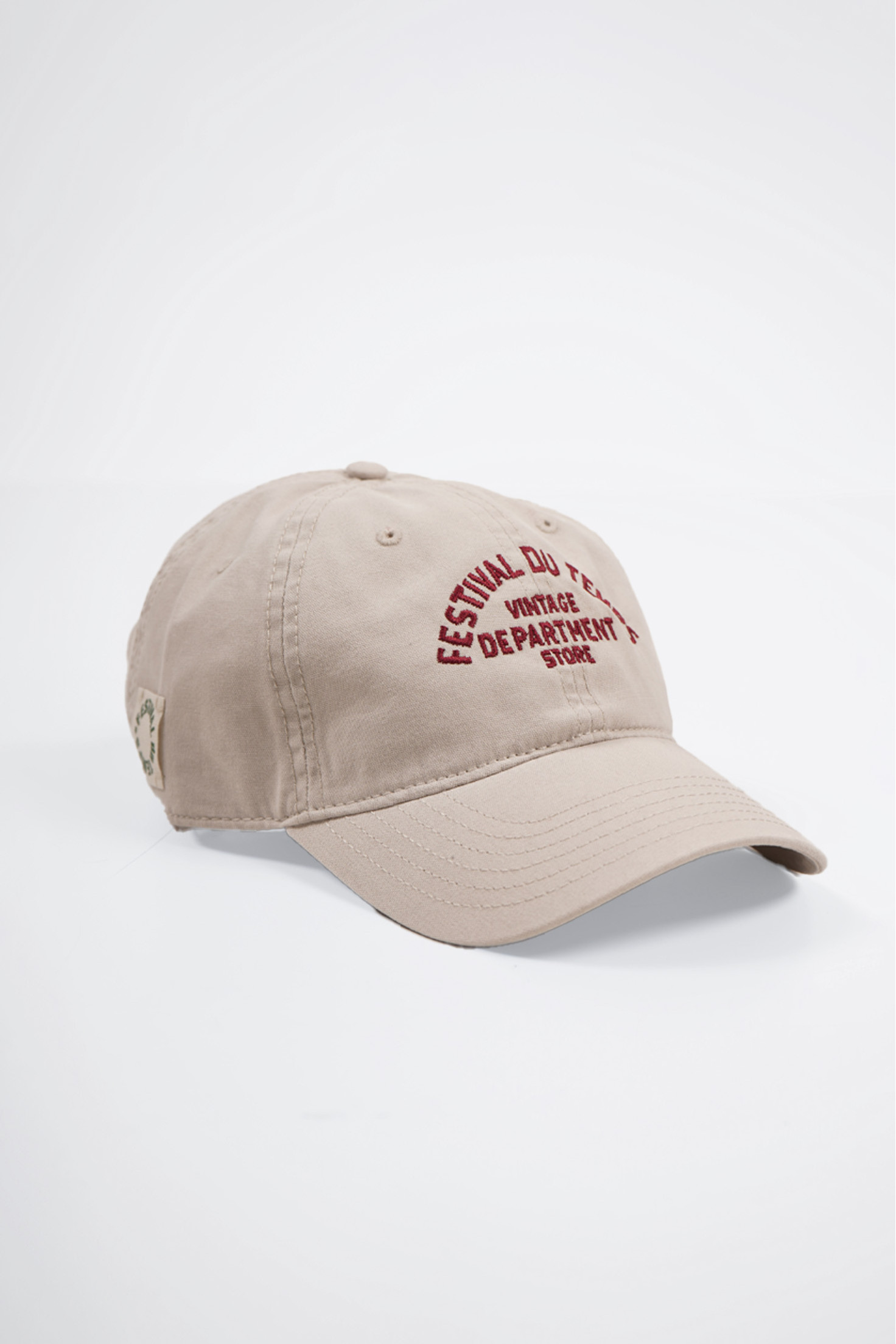 GORRA COTTON BEIGE RETRO GRANATE