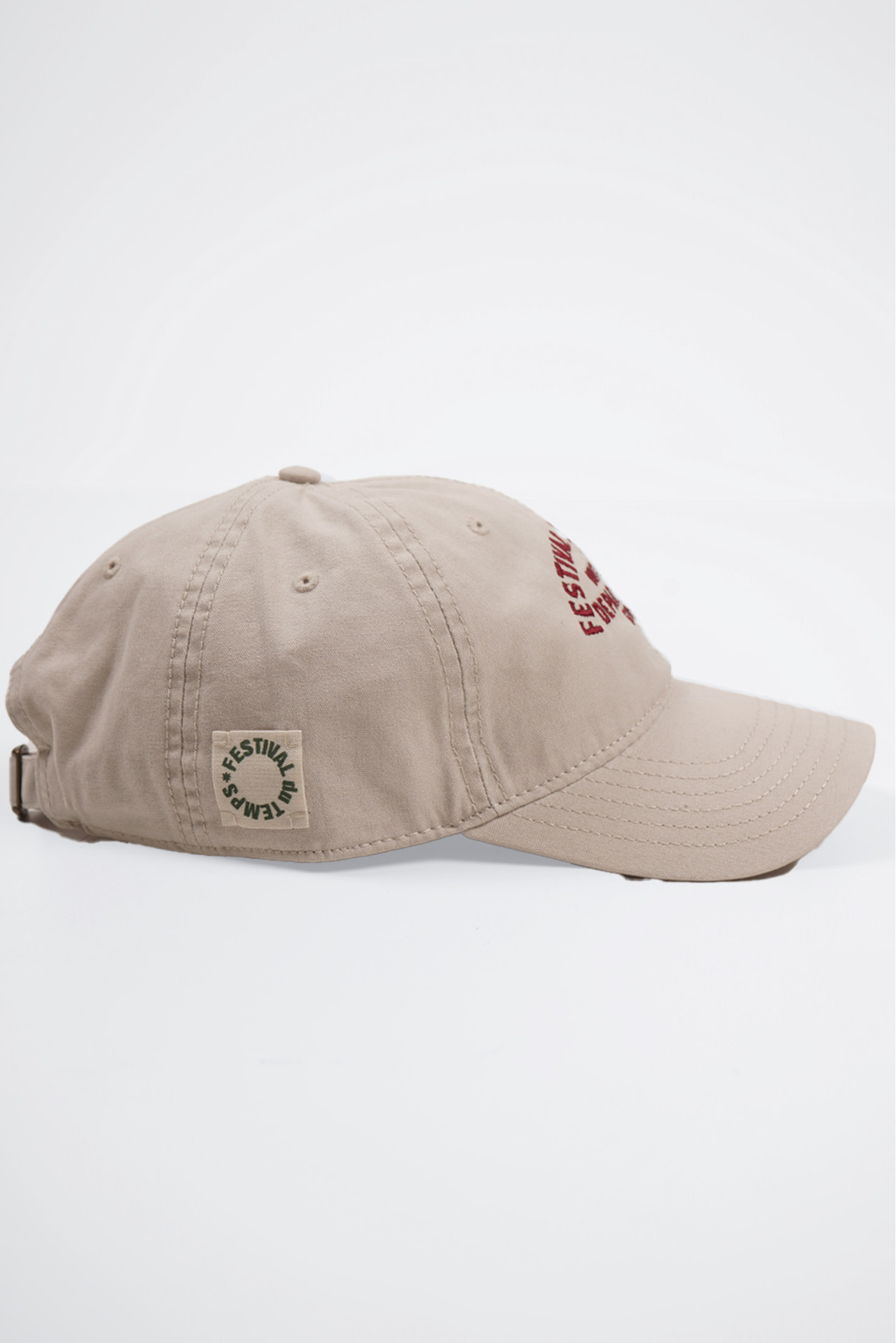 GORRA COTTON BEIGE RETRO GRANATE