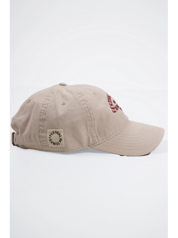 GORRA COTTON BEIGE RETRO GRANATE
