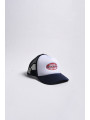 GORRA TRUCKER BLANCA PARCHE RETRO ROJO