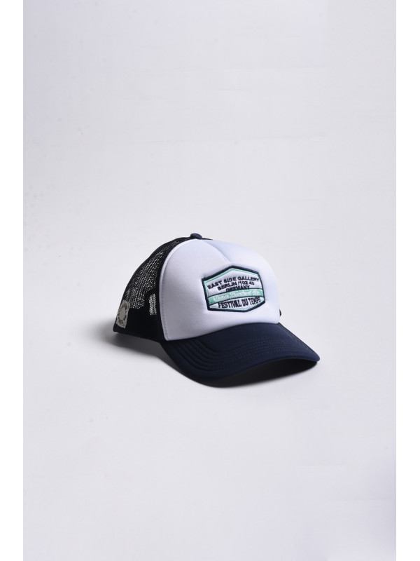 GORRA TRUCKER BLANCA EAST GALLERY TURQUESA