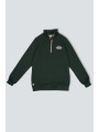 SUDADERA MEDIA CREMALLERA VERDE PARCHE RETRO