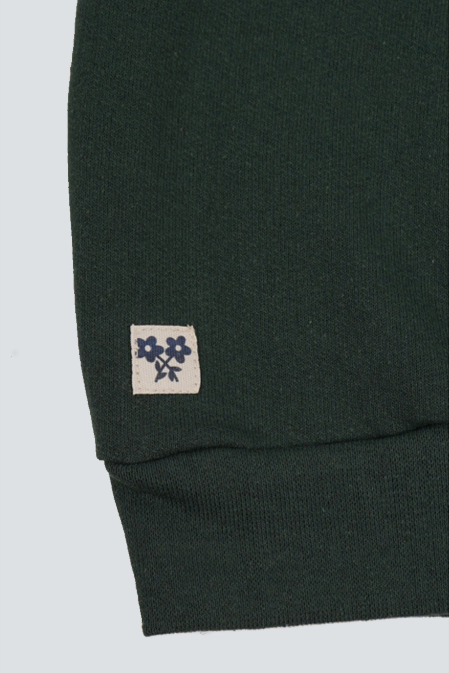 SUDADERA MEDIA CREMALLERA VERDE PARCHE RETRO