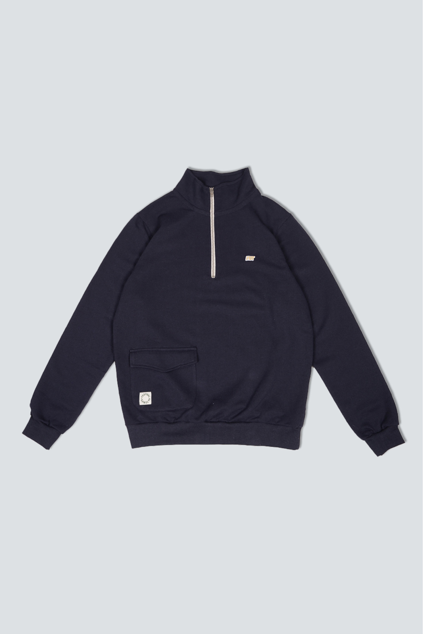 SUDADERA BOLSILLO MEDIA CREMALLERA MARINA