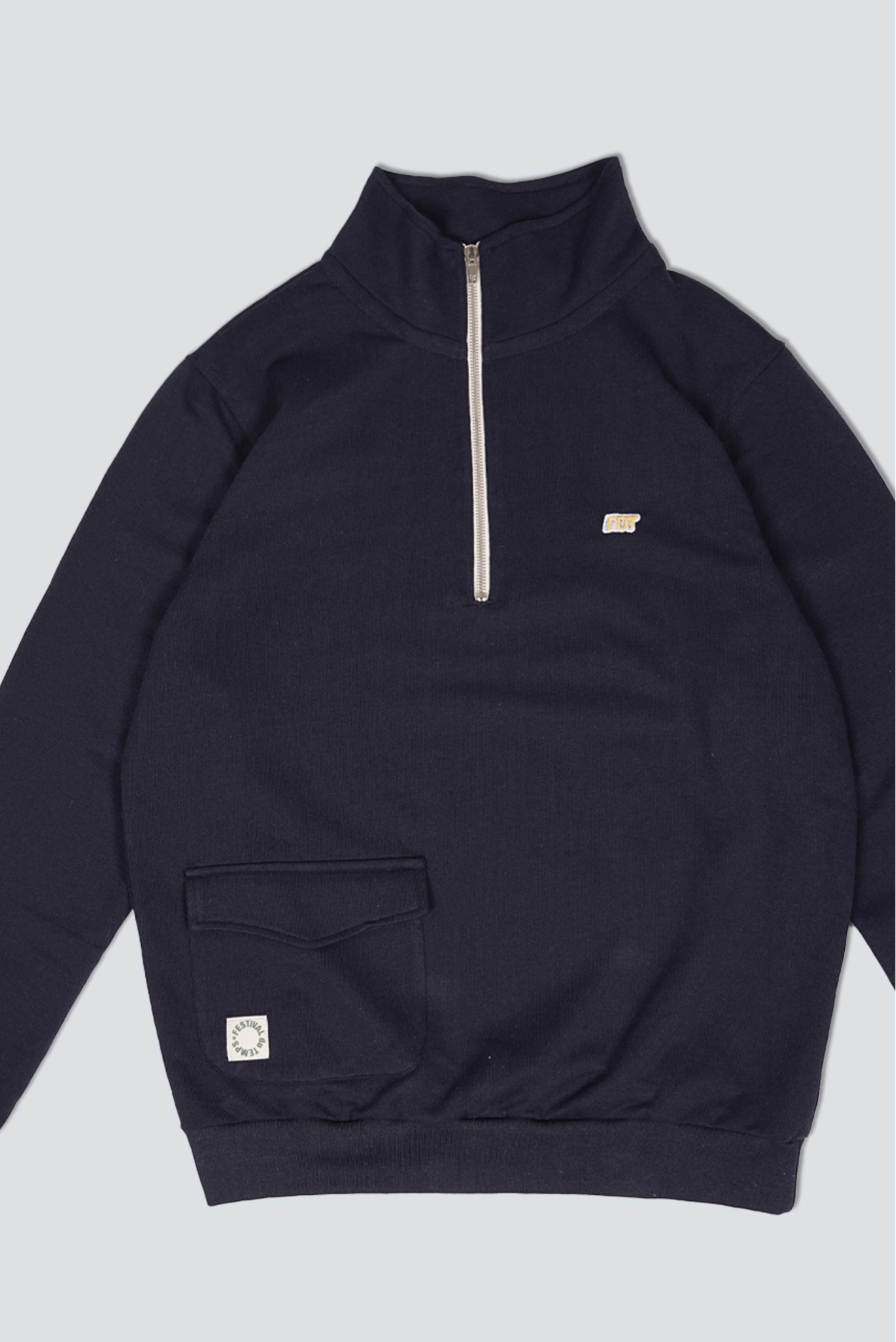 SUDADERA BOLSILLO MEDIA CREMALLERA MARINA