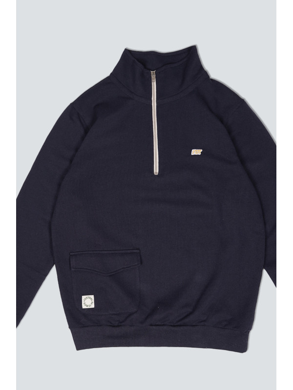 SUDADERA BOLSILLO MEDIA CREMALLERA MARINA