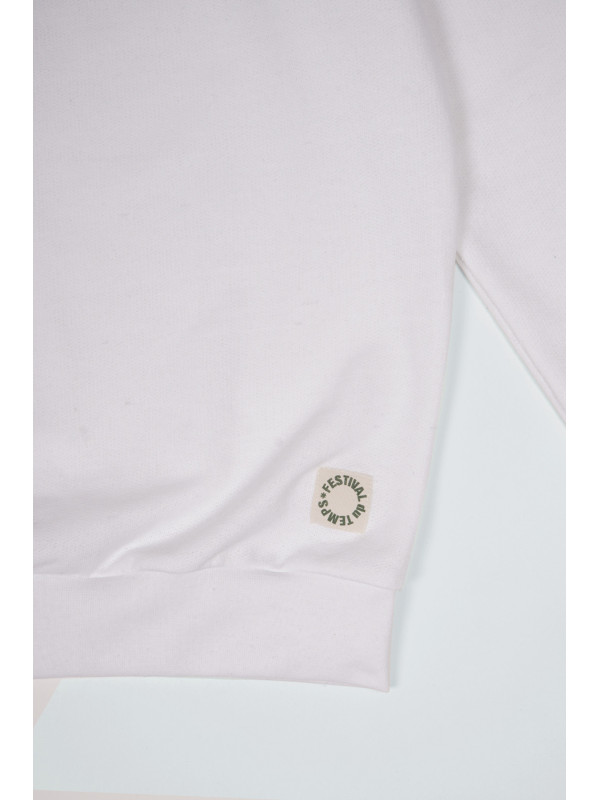 SUDADERA BOLSILLO MEDIA CREMALLERA BLANCA