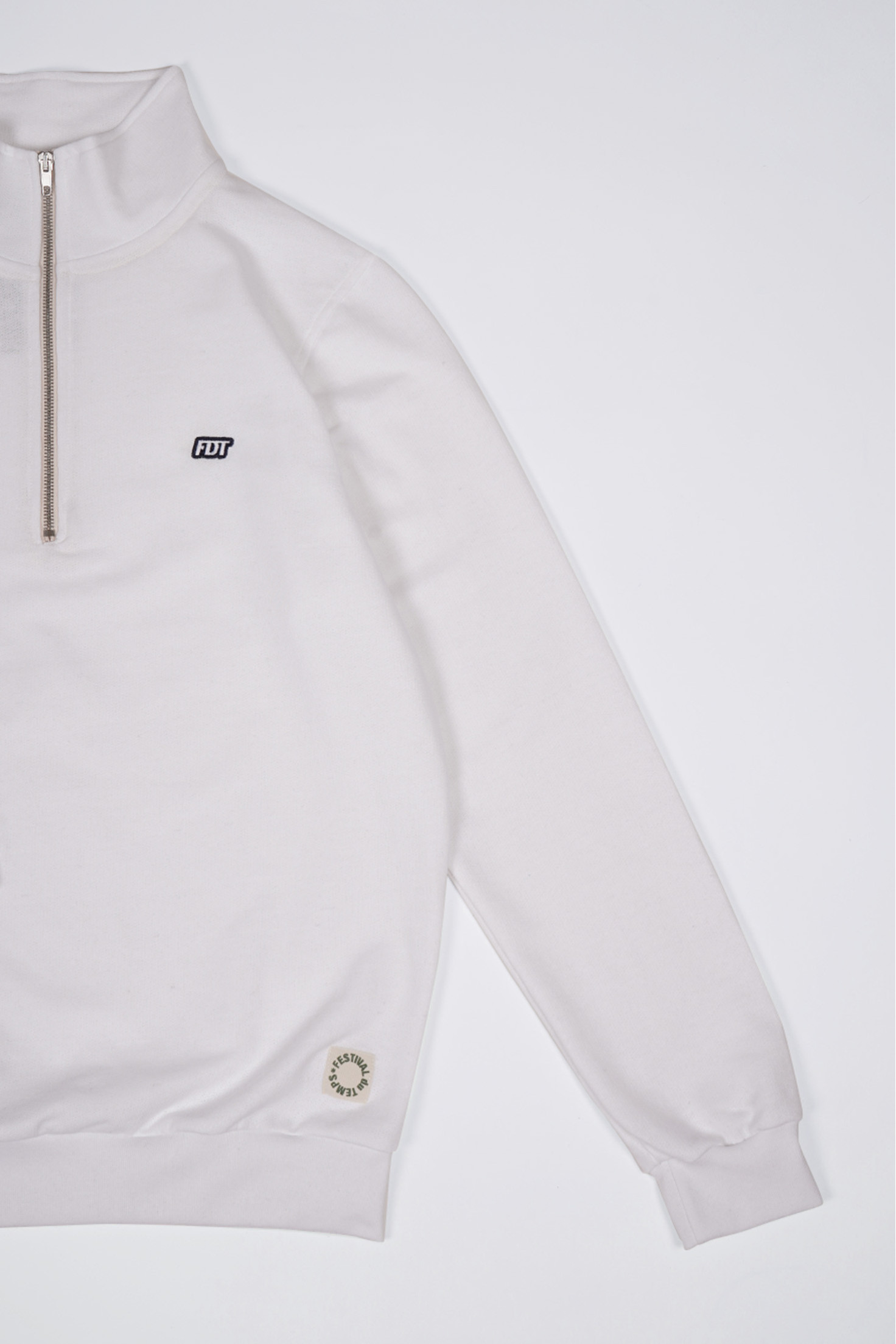 SUDADERA BOLSILLO MEDIA CREMALLERA BLANCA