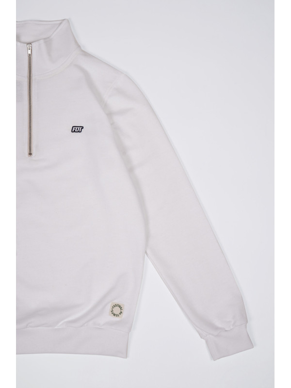 SUDADERA BOLSILLO MEDIA CREMALLERA BLANCA