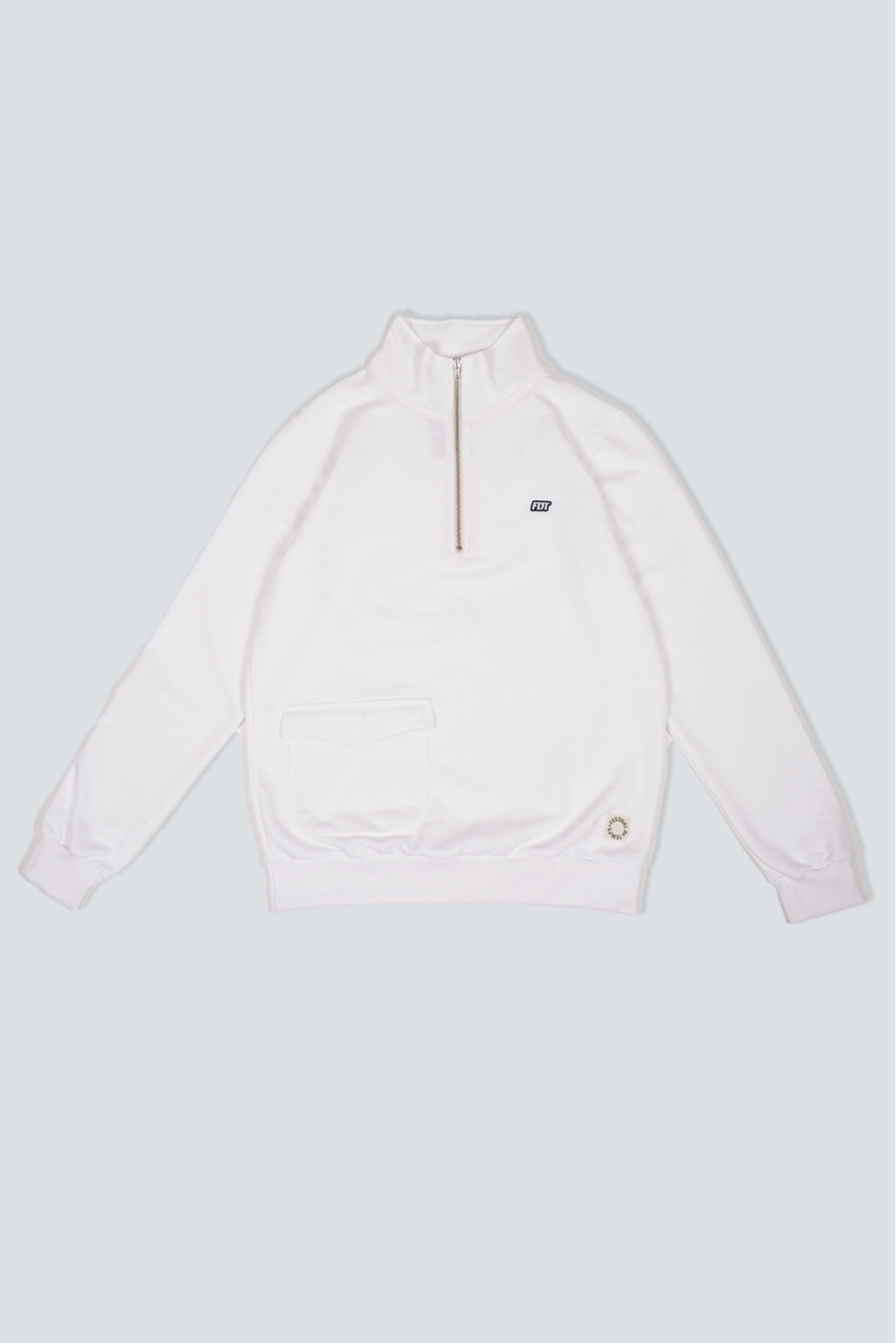 SUDADERA BOLSILLO MEDIA CREMALLERA BLANCA