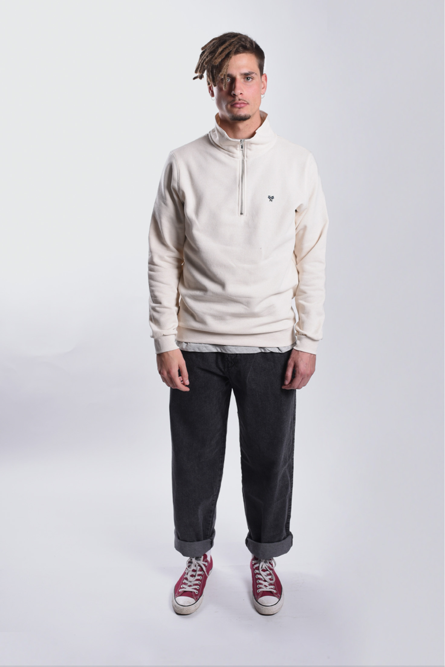 SUDADERA MEDIA CREMALLERA  FLOR