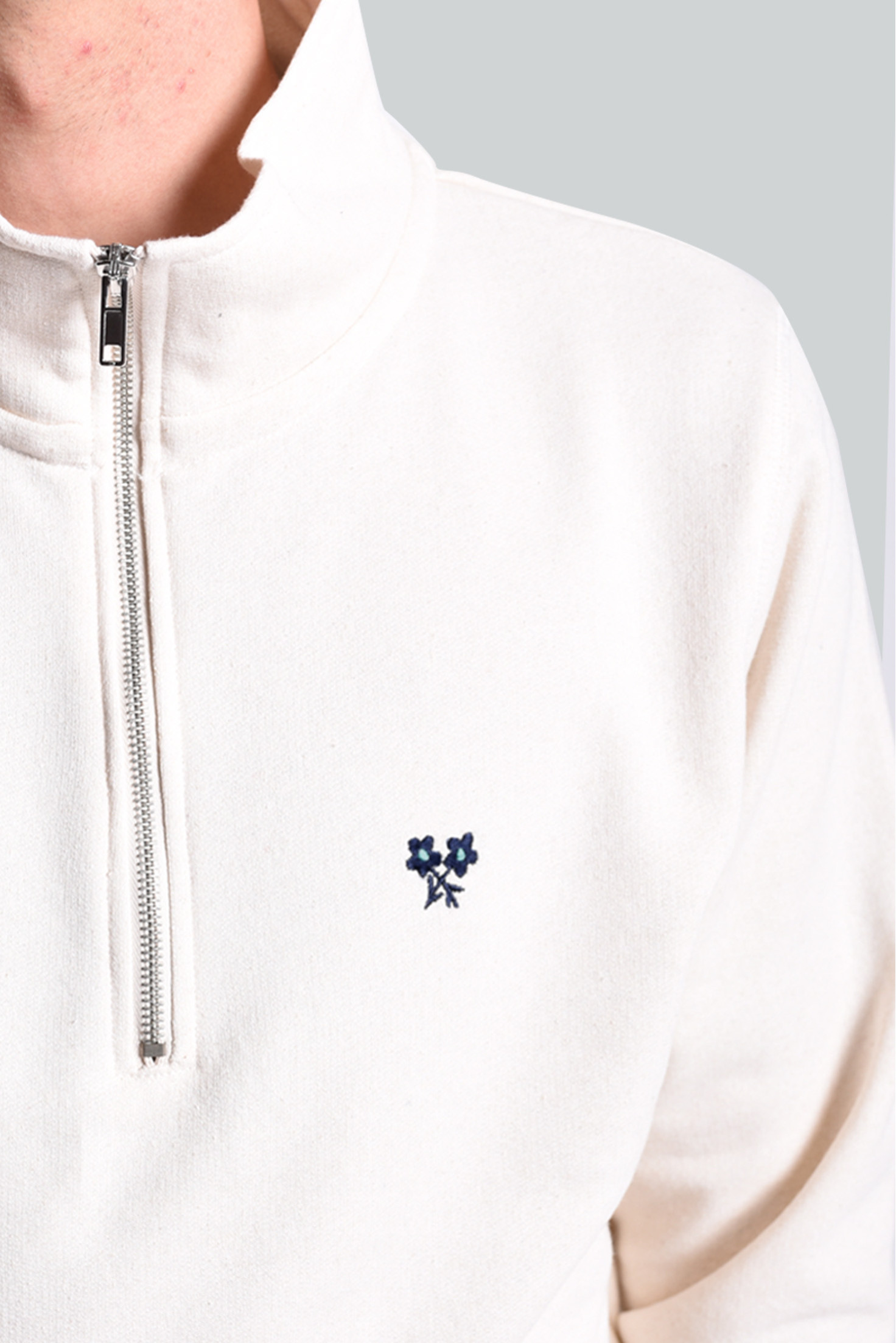 SUDADERA MEDIA CREMALLERA  FLOR