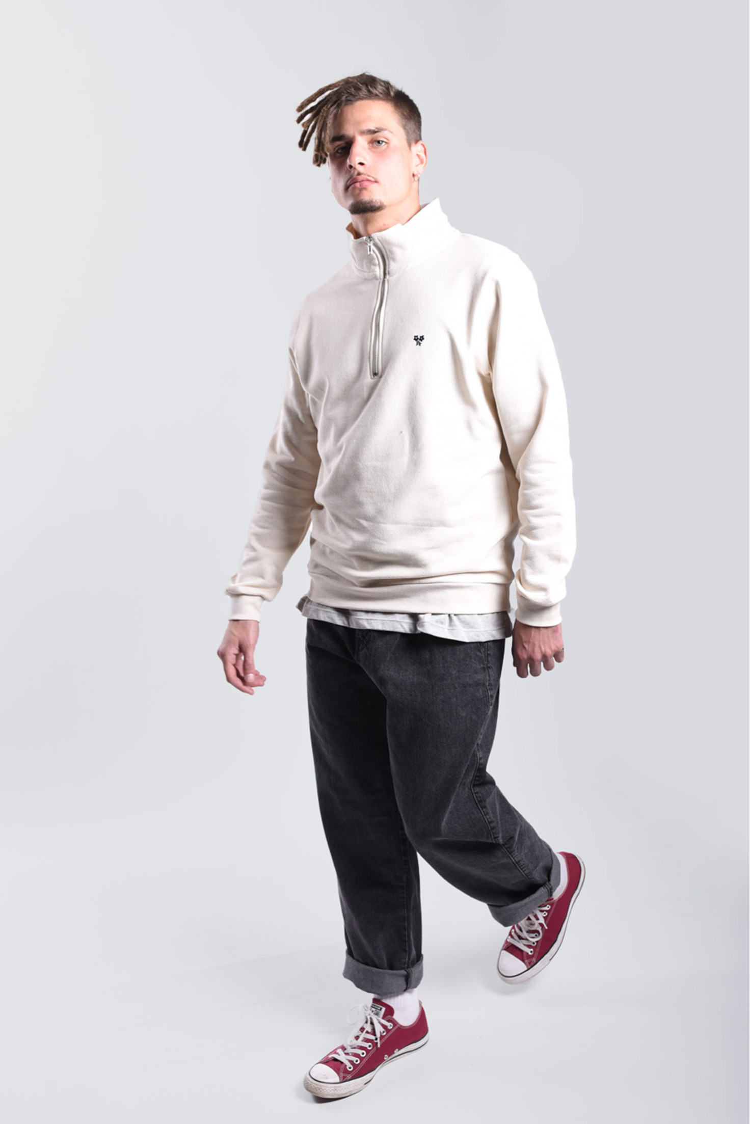 SUDADERA MEDIA CREMALLERA  FLOR