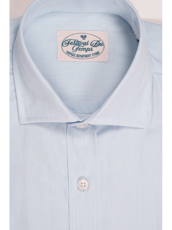 CAMISA MIL RAYAS CUELLO HÍBRIDO