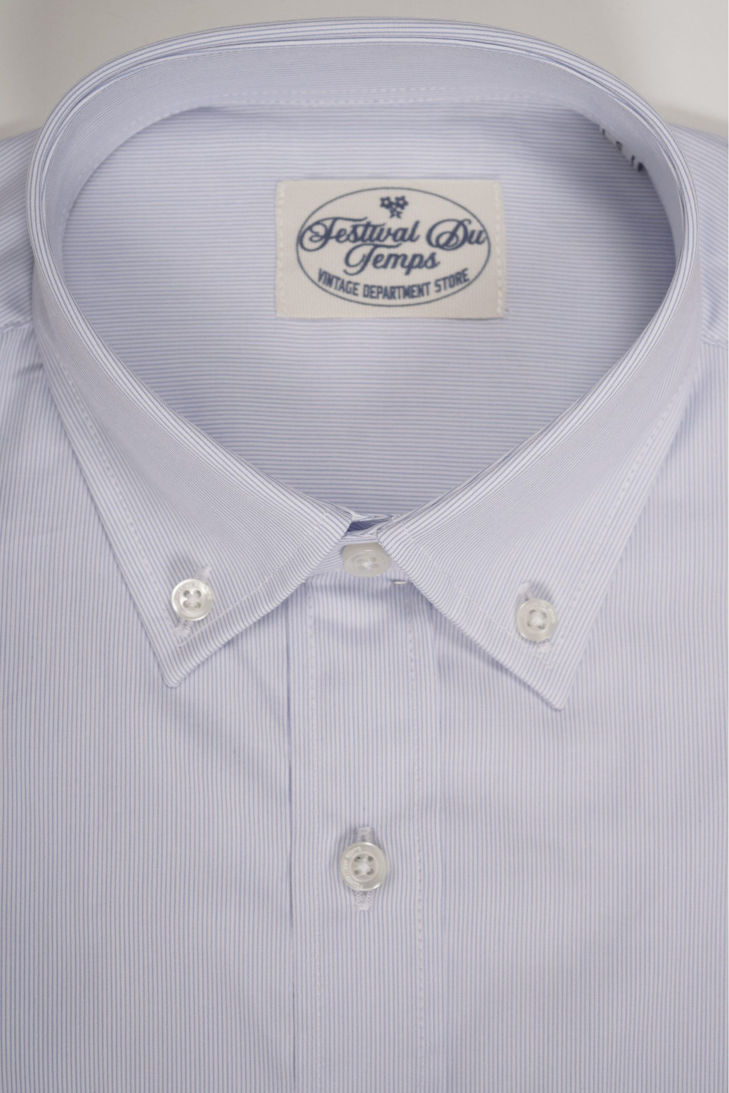 CAMISA MIL RAYAS CELESTE