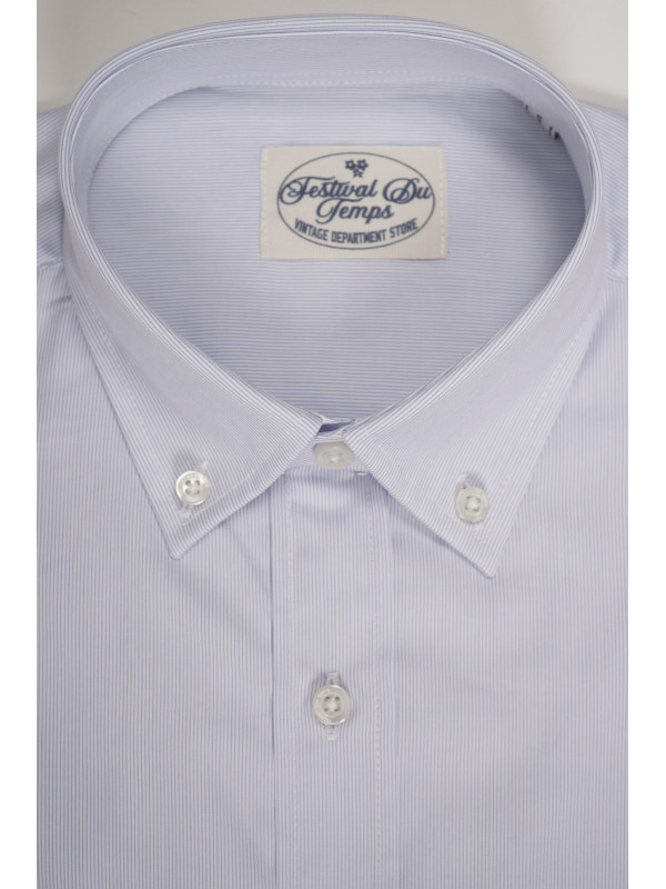 CAMISA MIL RAYAS CELESTE