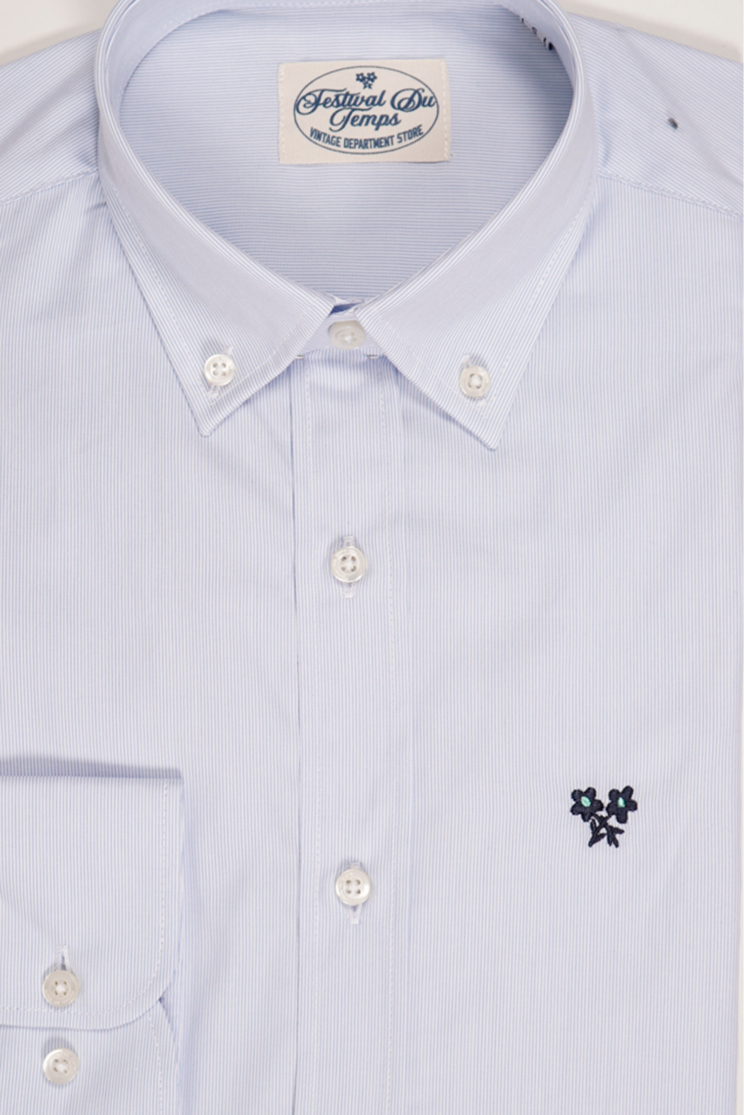 CAMISA MIL RAYAS CELESTE