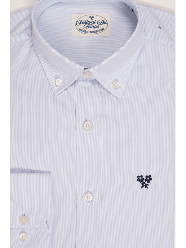 CAMISA MIL RAYAS CELESTE