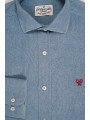CAMISA DENIM CUELLO HÍBRIDO